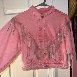 Blue B Sparkle fringe cropped jacket